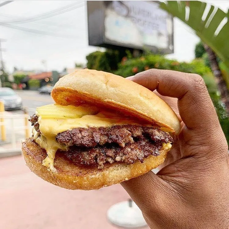 Burgers Never Say Die burger served in Los Angeles, CA