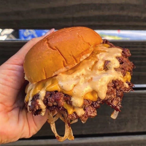 Ted's Burgers burger close-up