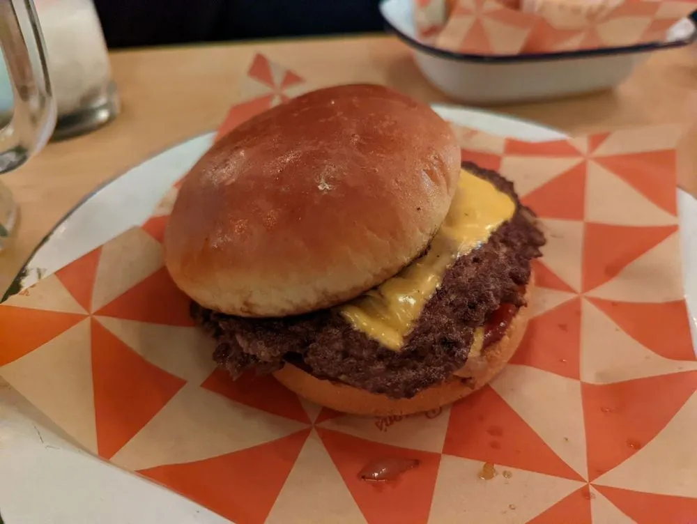 Parson's single smash cheeseburger on branded paper