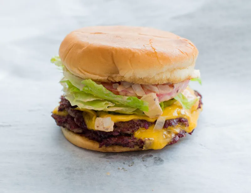 Redhot Ranch smashburger close-up