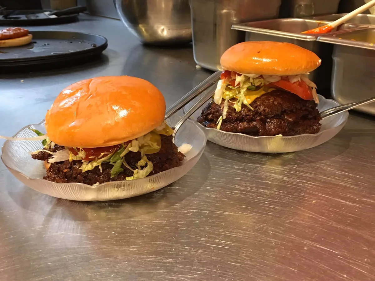 Schoop's Hamburgers griddled smashburger with crisp edges