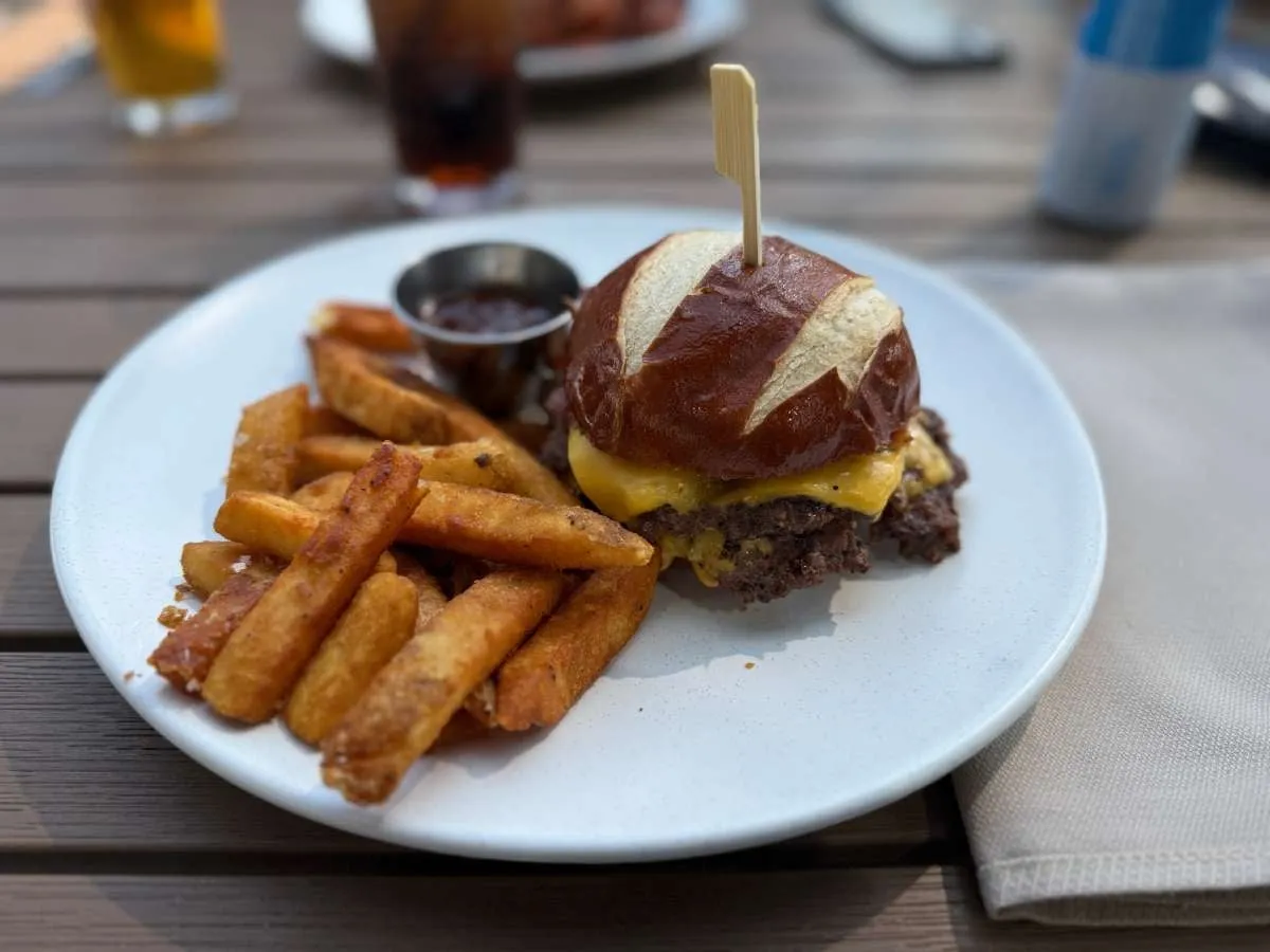 Cowboy Smashburger and fries served at Drift on Pine