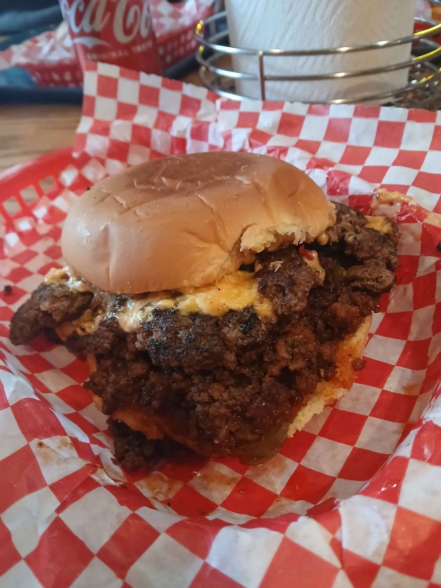 Heff's Burger Club burger close-up