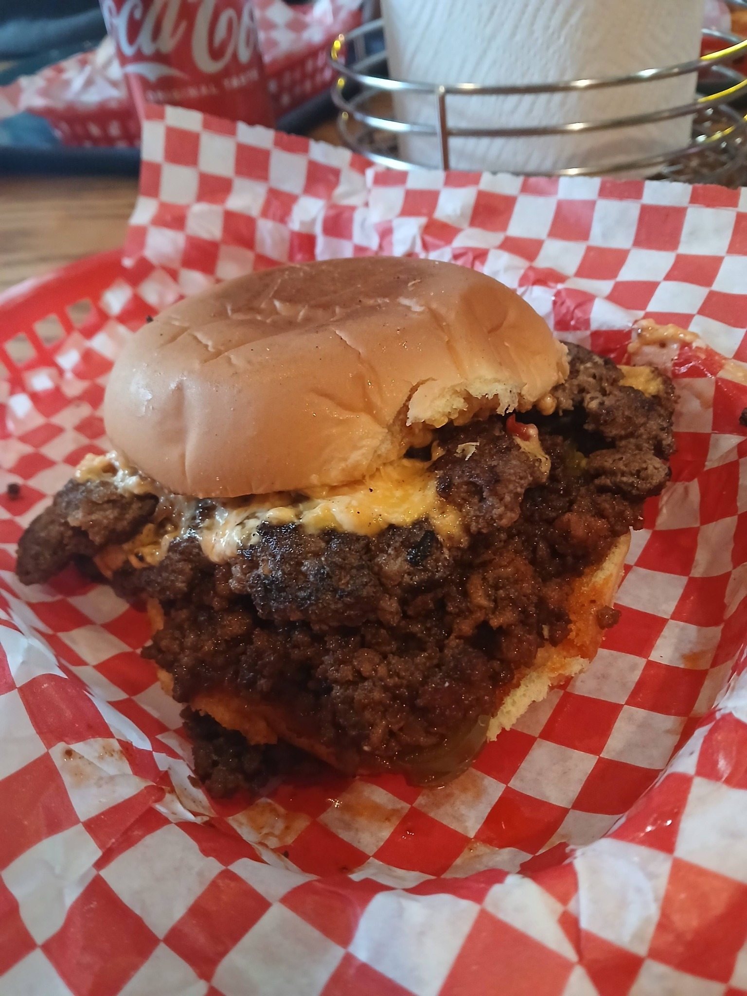 Heff's Burger Club burger close-up