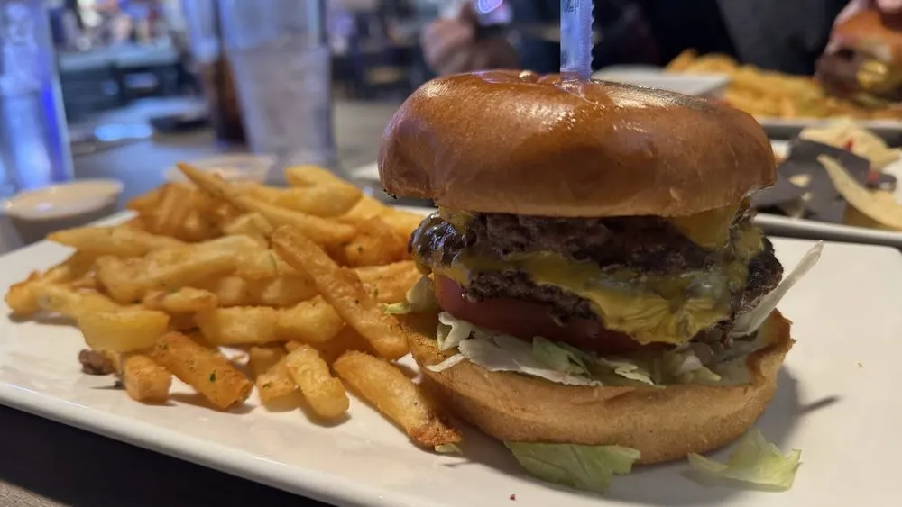 Fozzy's Bar & Grill smashburger with fries