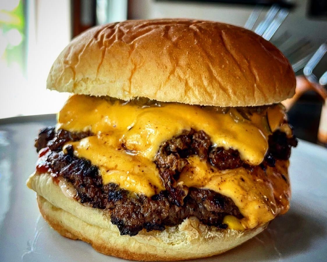 JewBoy Burgers exterior — converted former gas station on Airport Blvd in North Loop Austin