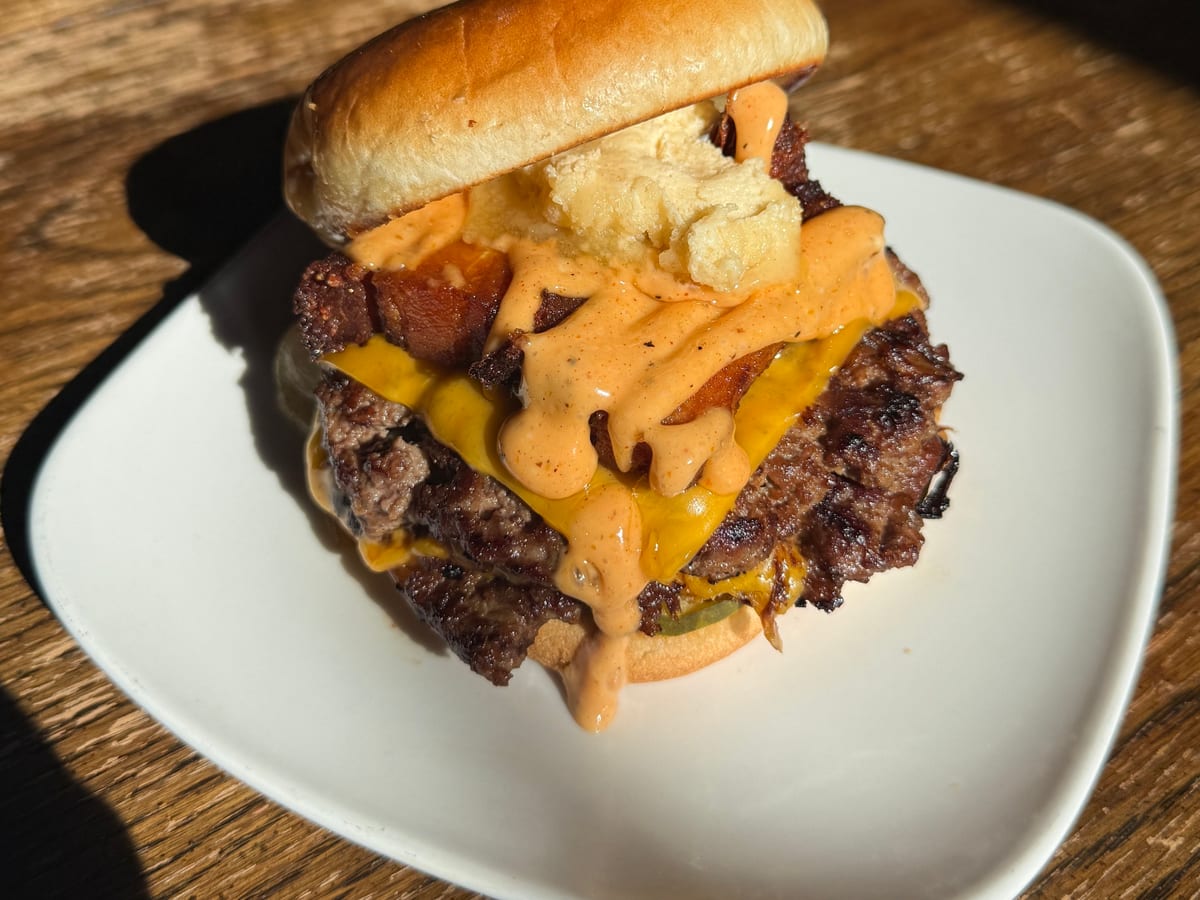 Crafty Cow smashburger and fried chicken from the Milwaukee Bay View restaurant